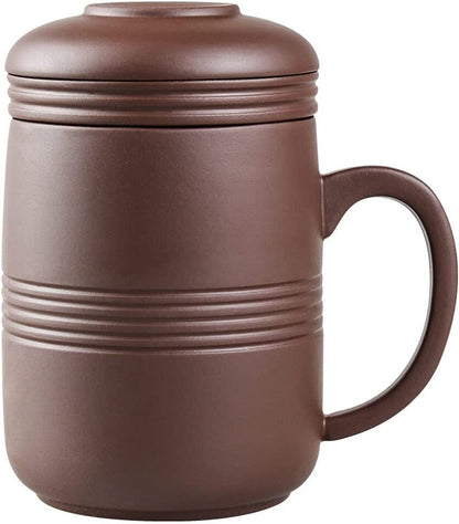 4.9" Chinese Yixing Purple Clay Manual Teacup Filter Handmade Infuser Cup Mugs