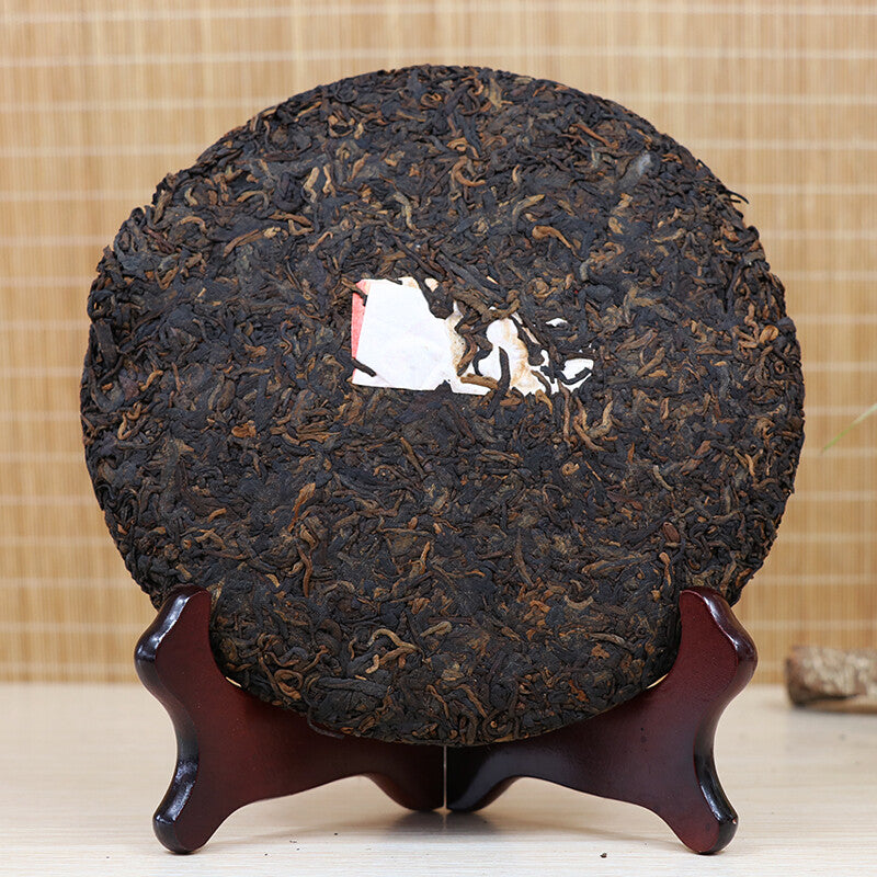 Li Ming 7590 Octagonal Pavilion Yunnan Aged Pu-erh Tea Cake 2010 357g Ripe Puer