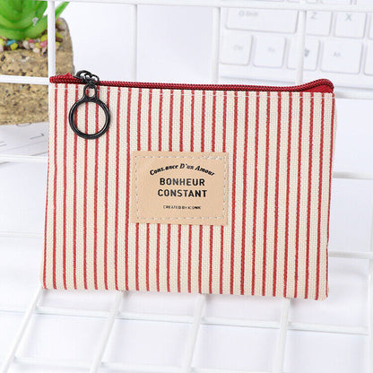 Mini Canvas Purse Unisex Coin Key Pouch Purse Card Bag Small Zipper HolderWallet