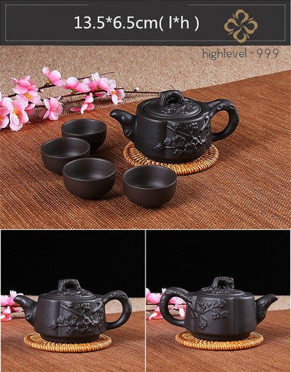 Kung Fu Pot Cup Set Chinese Porcelain Yixing Teapot Tea Pot 4 Cups