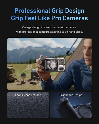 Master Grip Kit for Iphone 17 Pro, Magnetic Phone Camera Grip Powergrip Kit Buil