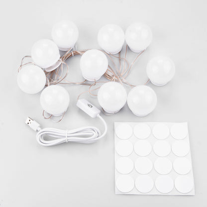 New Hollywood Style LED Vanity Mirror Lights Kit with 10 Dimmable Light Bulbs