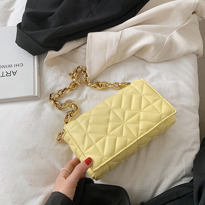 PU Leather Shoulder Square Bags Women's Small Chain Flap Handbag Travel Bag