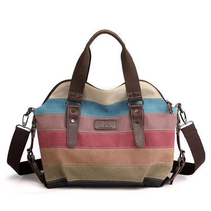 Canvas Women's Bag One Shoulder Handbag Lady's Crossbody Big Bag Contrast Bag