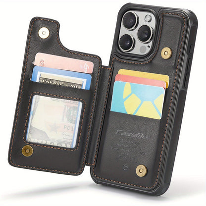 For iPhone 16 15 14 13 12 11 Pro Max Plus XR XS Max Wallet Case with Card Holder