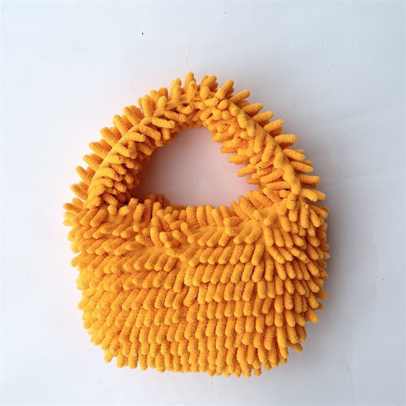 Winter Handbag Plush Shoulder Bags Soft Handbag Mop Plush Traveling Purse 1 PC