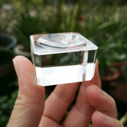 3PCS Clear Glass Display Stand Base Holder For Crystal Ball Sphere Globe Stone
