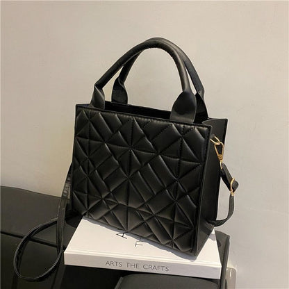 Shoulder Bag Trendy Plaid Leather Crossbody Bags Fashionable Handbags Handle Bag