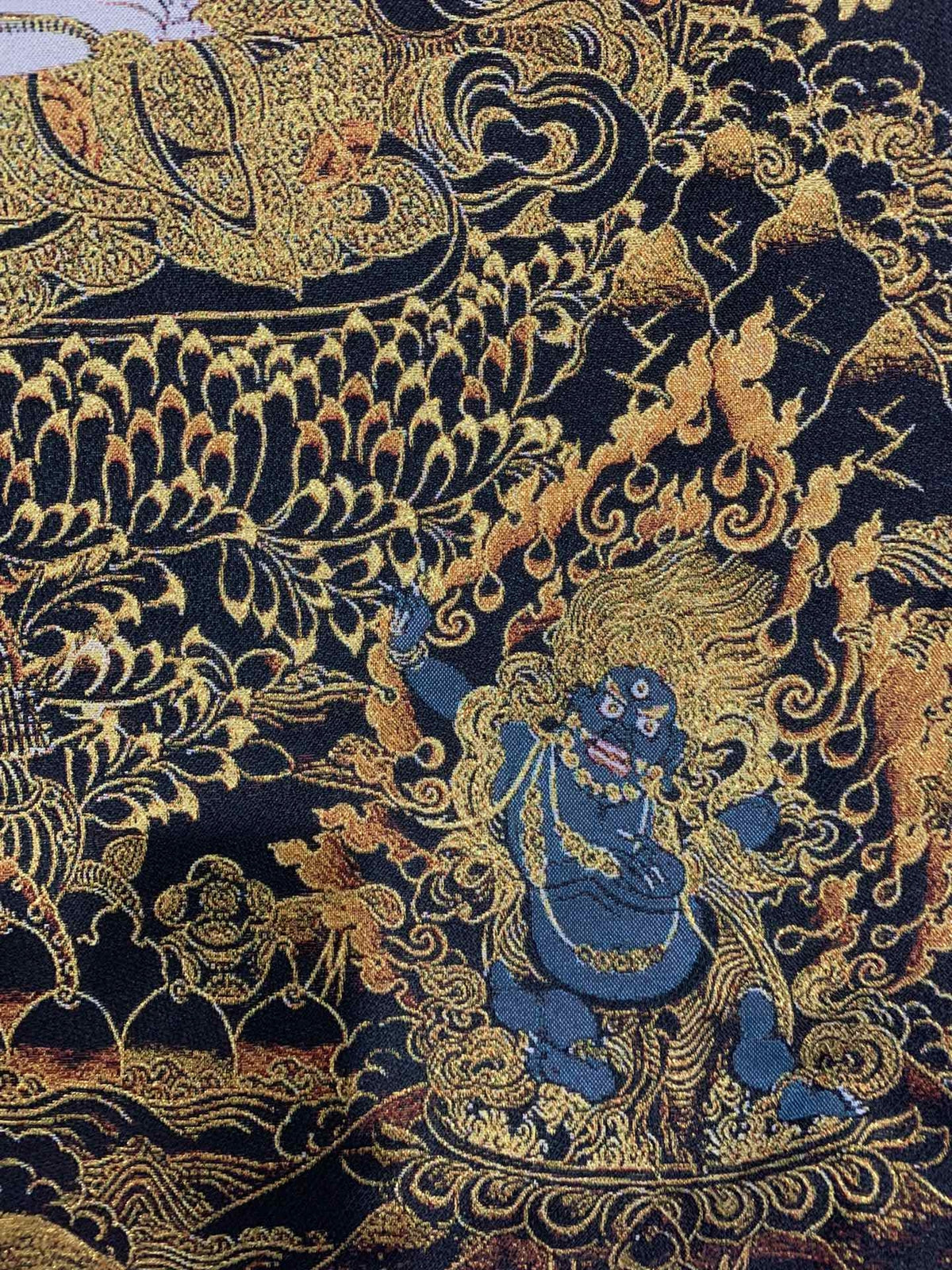 36" Tibet Tibetan Cloth Silk Buddhism 4 Arms Guanyin Buddha Tangka Thangka Mural