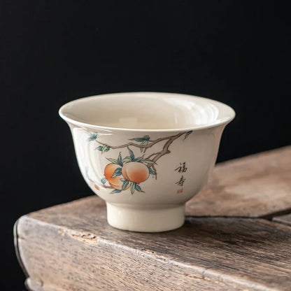 1PC Handmade Tea Cup Hand Painted Ceramic Tea Bowl Chinese Porcelain Tea Set