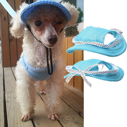 Dog Cat Cute Baseball Cap Outdoor Sunshade Hat Ear Holes Headgear Pet Supplies