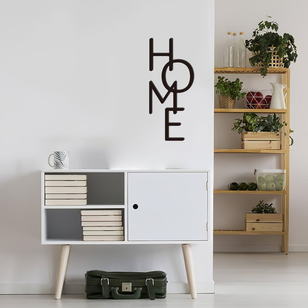 Vertical HOME Metal Word Wall Art Decor Sign Housewarming Gift Nursery Bedroom