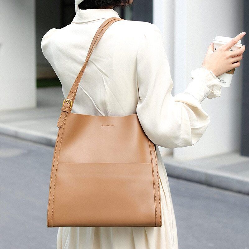 Lady Leather Handbag Shoulder Women Bags Buckle Teenage Girl Tote