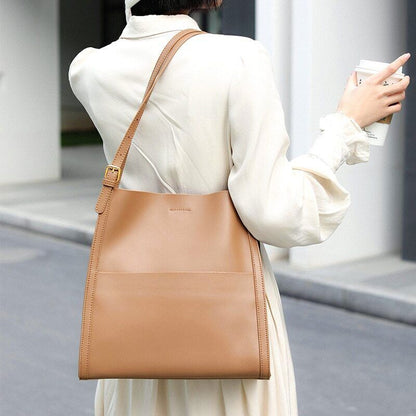 Lady Leather Handbag Shoulder Women Bags Buckle Teenage Girl Tote