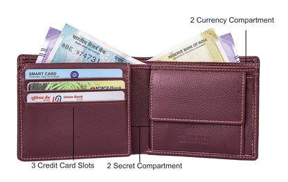 New Brown Bi-Fold Leather Men's Wallet RFID Protection Gift Item