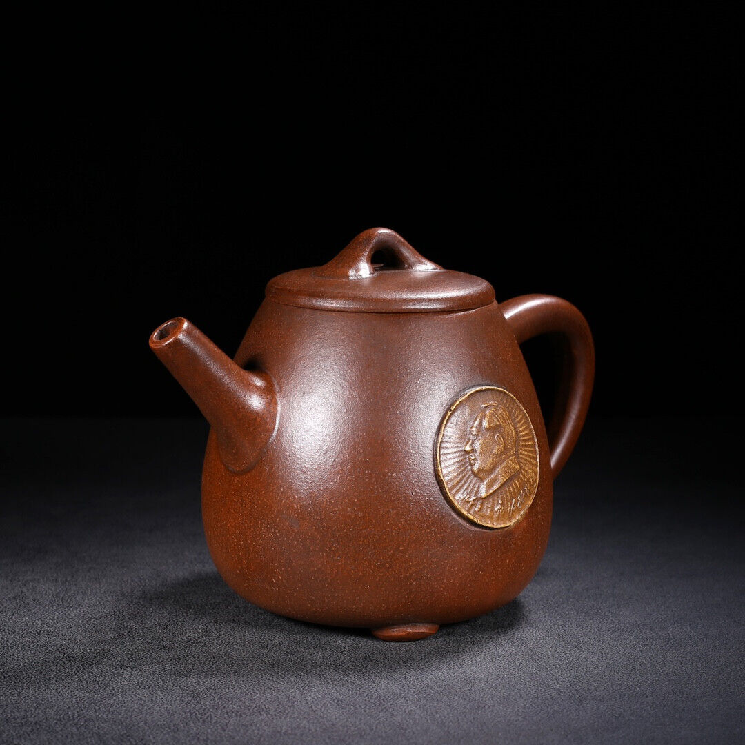 Chinese Yixing Zisha Clay Handmade Exquisite Teapot （高石瓢（文革壶） 底款：汪寅仙）