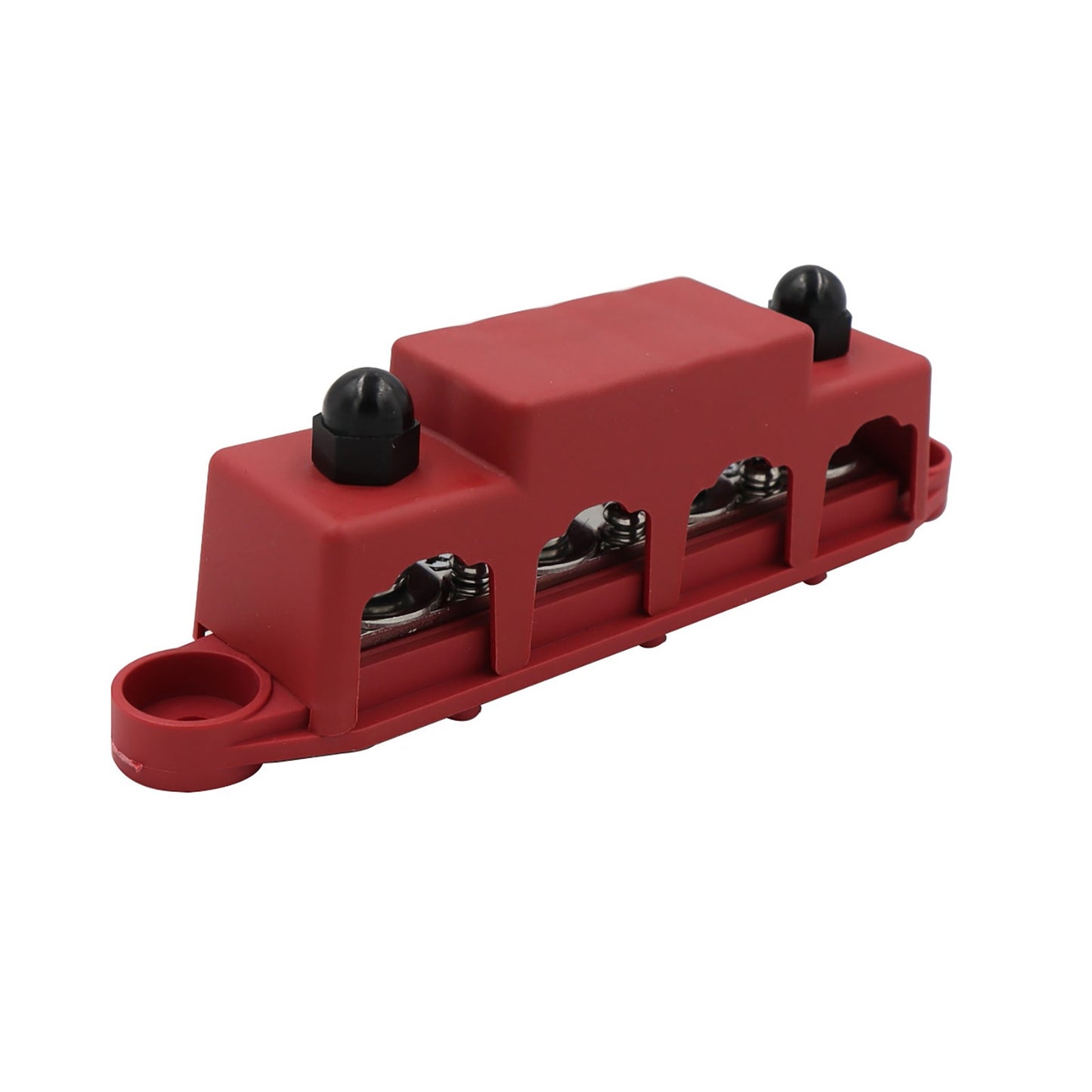 New Red 5/16" 4 Stud Power and Ground Distribution Block with Cover M8