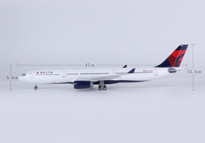 47CM 1:135 DELTA AIRBUS A330 Passenger Aircraft Landing gears Resin Plane Model