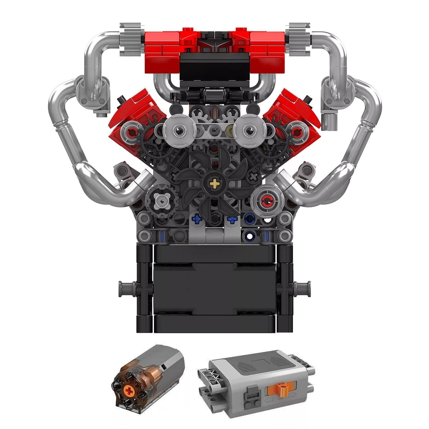 V8 Engine Motor Mechanical Engineering Model Building Block Toy Gift ABS