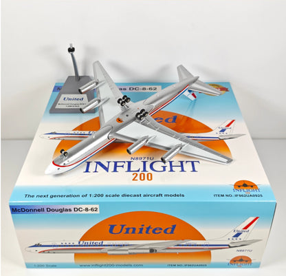 1:200 InFlight United DC-8-62 N8971U Passenger Airplane Diecast Plane Model