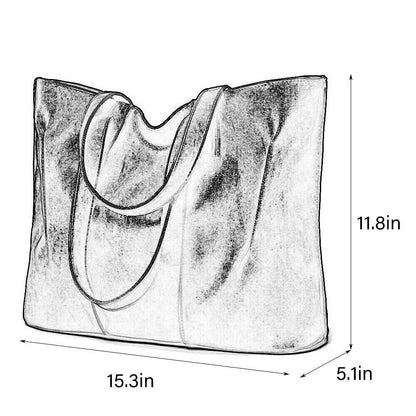 Ladies PU Handbag Large Capacity Tote Bag Women Travel Lightweight Multi Pockets