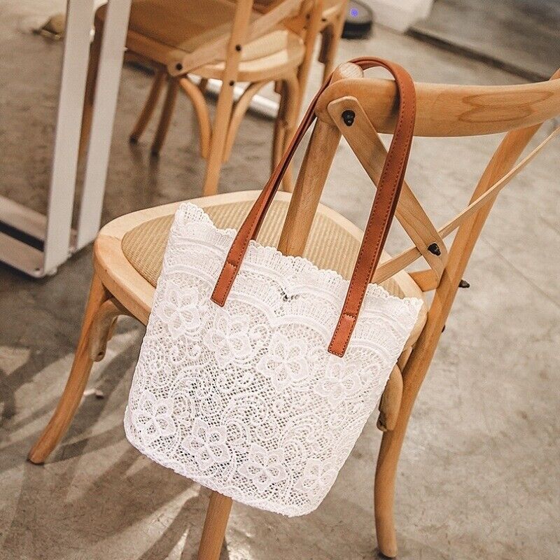 Boho Summer Lace Shoulder Bag Hand Crochet Crochet Flower Bag Woven Handbags