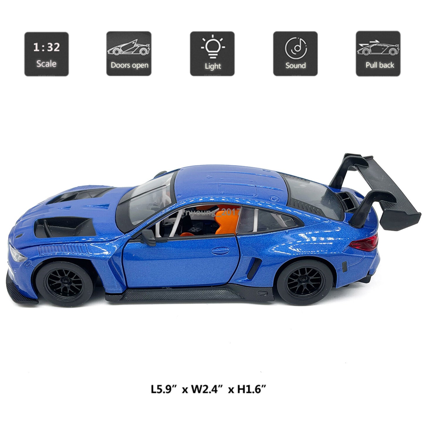 1/32 2023 BMW M4 GT3 Model Car Metal Diecast Toy Cars Toys for Boys Kids Gifts
