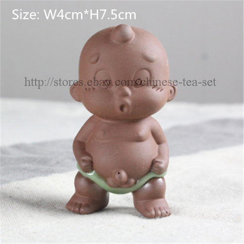 China Novelty Tea Play Statue Pee Doll Smile Buddha Monk Wealth Bring Tea Pet