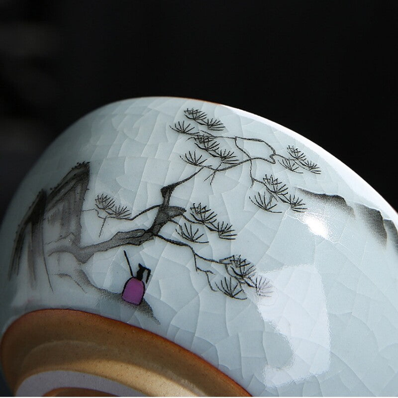 Master Cup Crackle Glaze Ruyao Craft Porcelain Tea Cup Chinese Kungfu Cup 95ml