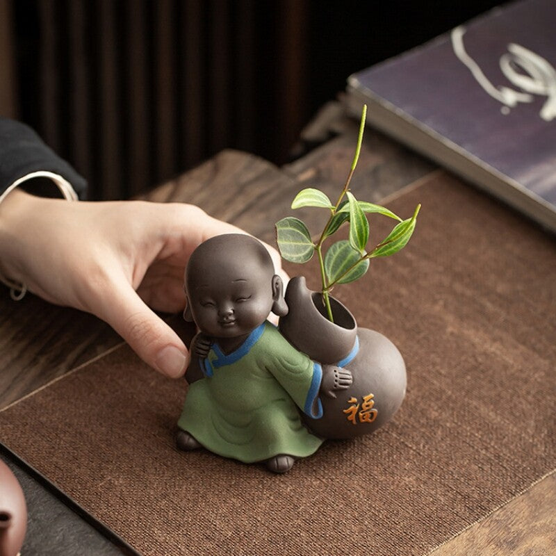 Tea Pet Yixing Zisha Purple Clay Mascot Mini Vase Happiness Wealth Longevity New