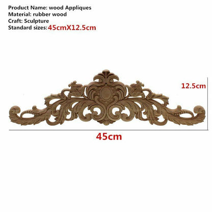 Natural Wood Appliques Furniture Cabinet Unpainted Wooden Carving Moulding Decal
