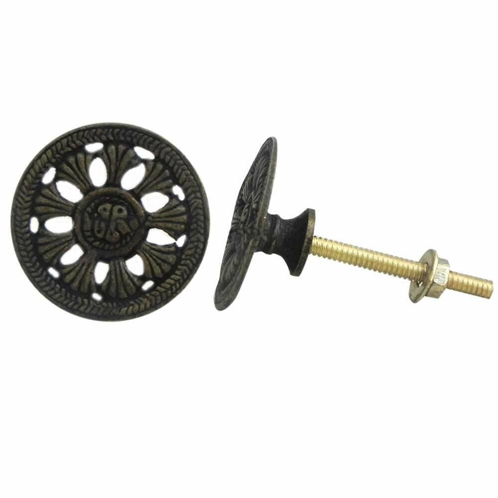 Set of 8 Metal Floral Deer Drawer Knobs Cabinet Handles Wardrobe Pulls