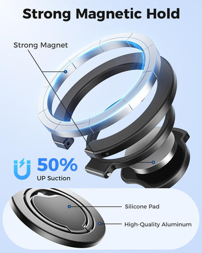 【Upgraded】 Ultra-Thin Magnetic Phone Grip for Magsafe Ring Holder, Removable Gym