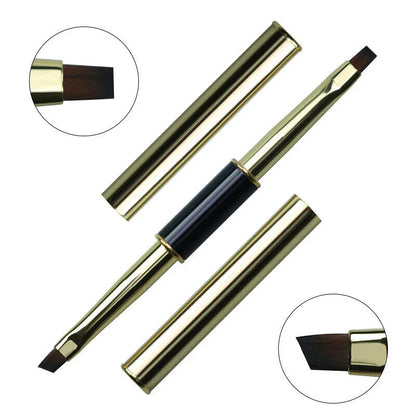 Nail Art Tool Dual End Stripe Liner DIY Liquid Powder Acrylic Painting Brush Pen
