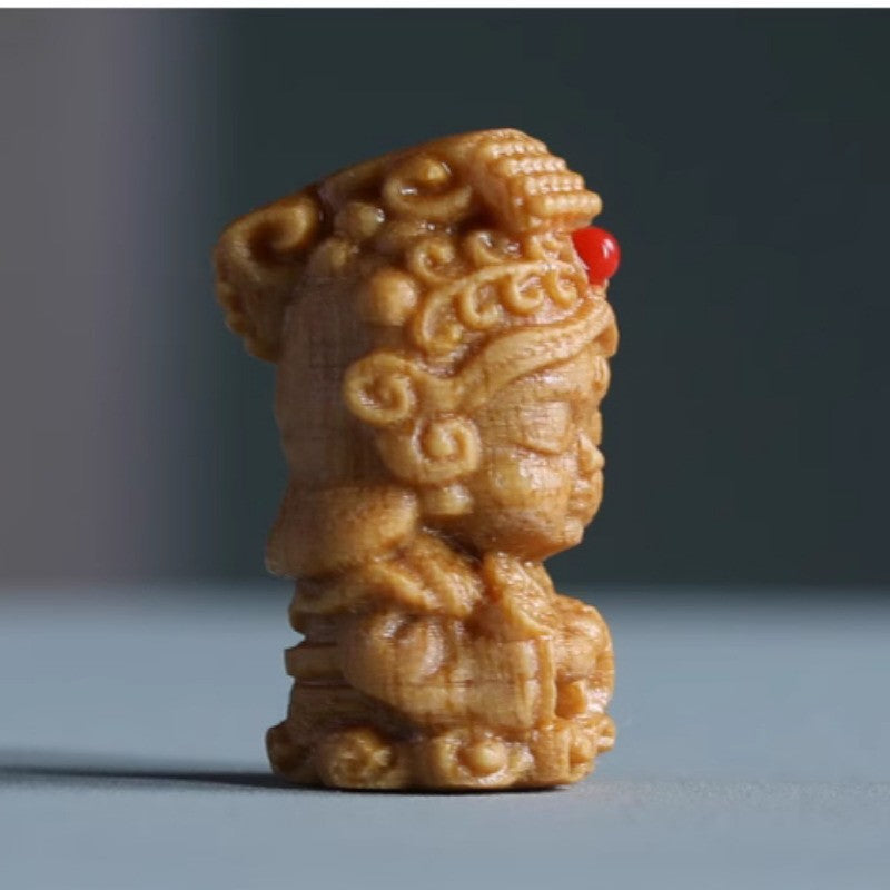 2.3cm Mazu Wood Carving Pendant Ornaments Buddha Bead Necklace Pendant