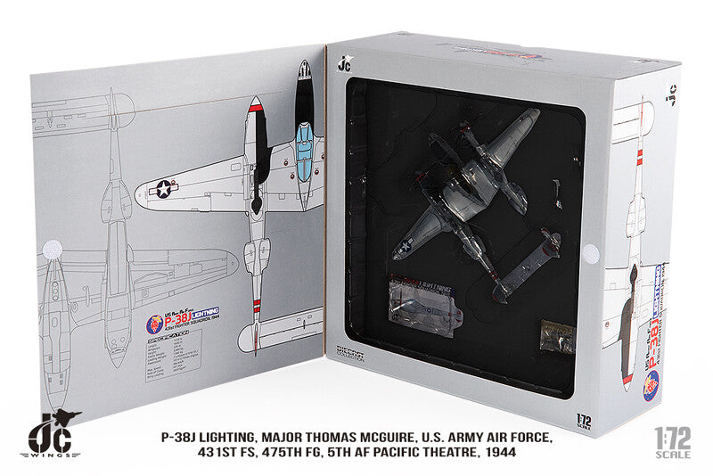 1:72 JC Wings P-38J LIGHTING,MAJOR THOMAS MCGUIRE. US ARMY Fighter Diecast Model