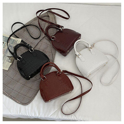 Retro Synthetic Leather Crossbody Bag Pattern Shoulder Bags Shell Shaped Purse