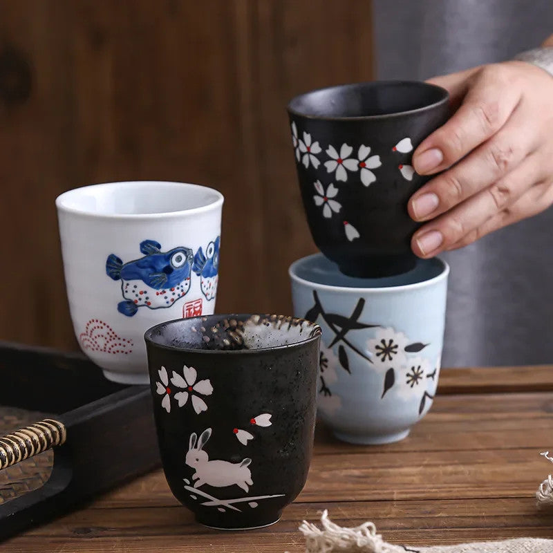180ml Ceramic Handpainted Tea Cup Master Cup Tea Tasting Cup Kungfu Teaware