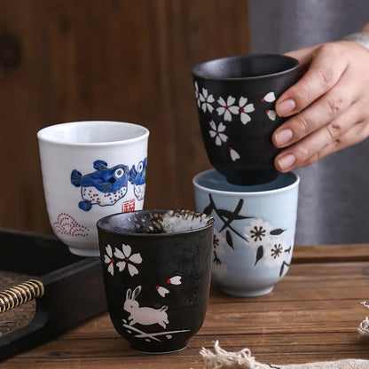 180ml Ceramic Handpainted Tea Cup Master Cup Tea Tasting Cup Kungfu Teaware