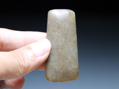 True Folk Collection HongShan Culture Old HeTian Jade Stone Zax Axe Bi Pendant C