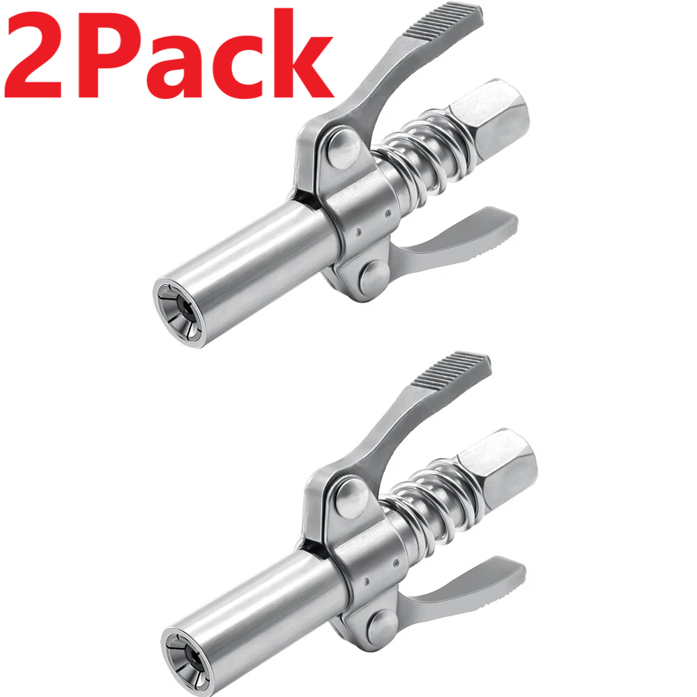 Grease Gun Coupler Double Handle High Pressure Quick Release Lock Oil Nozzles