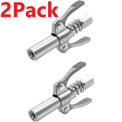 Grease Gun Coupler Double Handle High Pressure Quick Release Lock Oil Nozzles