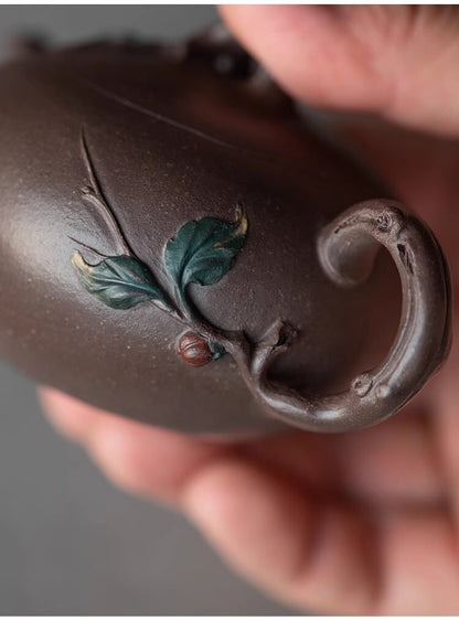 130cc chinese Yixing Handmade Zisha teapot tianqing clay liuxiang Hu Tea Pot