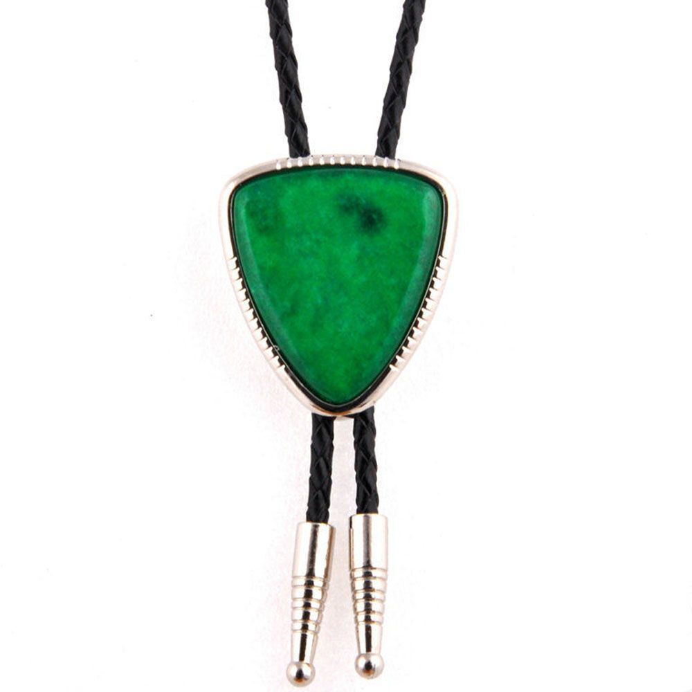Men Bolo Ties Natural Agate Genuine Leather Rope Western Cowboy Jewelry Neckties