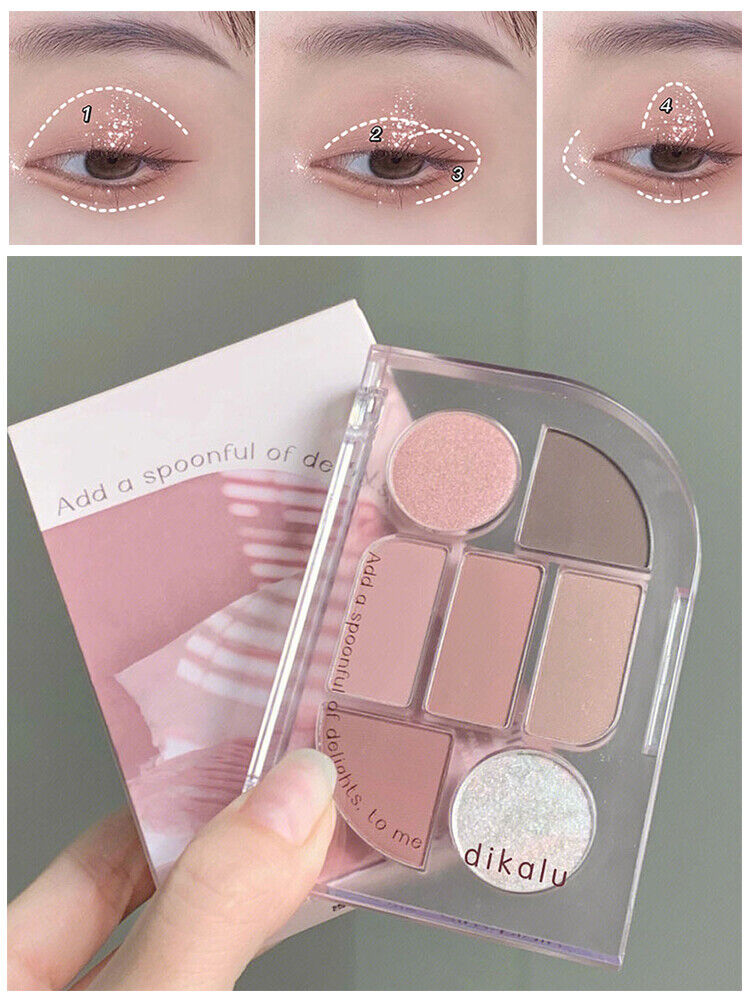 Milk Tea Seven Color Shimmer Matte Eyeshadow Palette Eye Matte Lasting Shadow ⊰