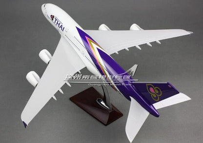 45CM THAI AIRBUS A380 HS-TUC Passenger Airplane Resin Aircraft Aeroplane Model