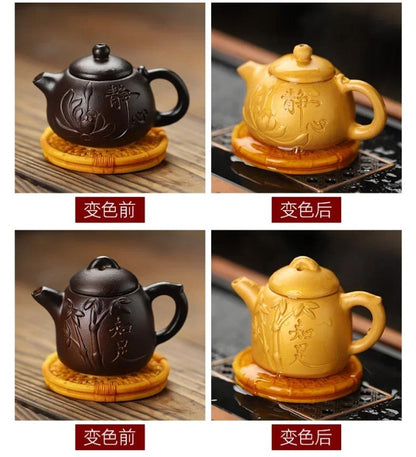 1Pc Exquisite Resin Color-changing Fingertip Teapot Handcarved Tea Pet Ornament