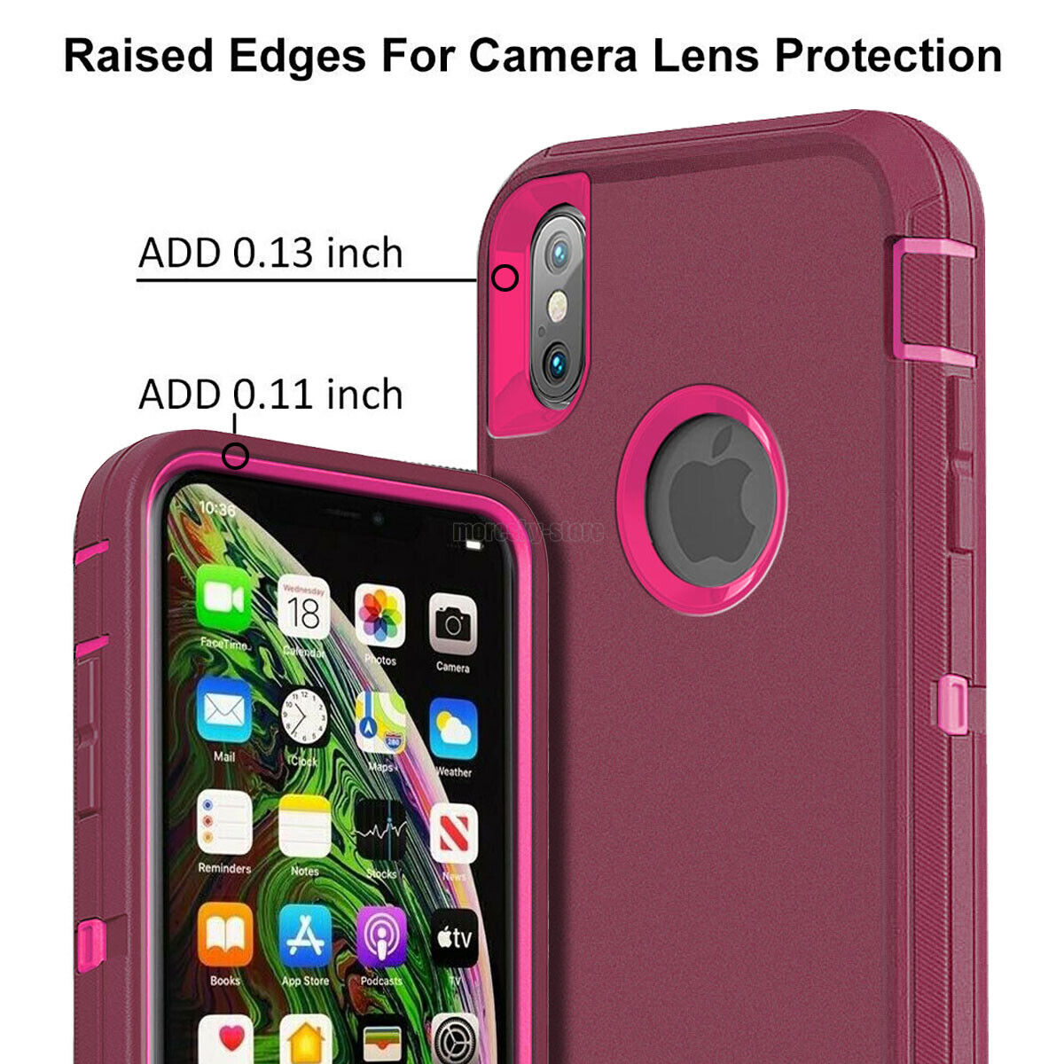 For Apple iPhone XR Case Shockproof Hard Cover with Glass Screen Protector