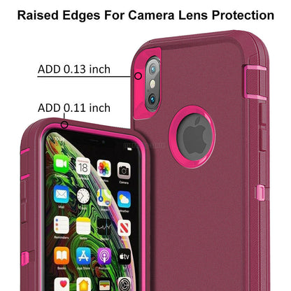 For Apple iPhone XR Case Shockproof Hard Cover with Glass Screen Protector