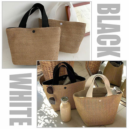 Lady Fashion Wicker Handbag Bags Tote Beach Straw Woven Summer Rattan Basket Bag